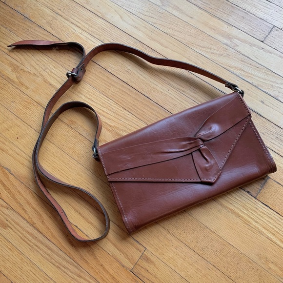 *HANDMADE* Vintage Leather Crossbody Purse - Picture 1 of 6